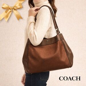 Coach Lexy Large Leather Tote Bag Brown F57540